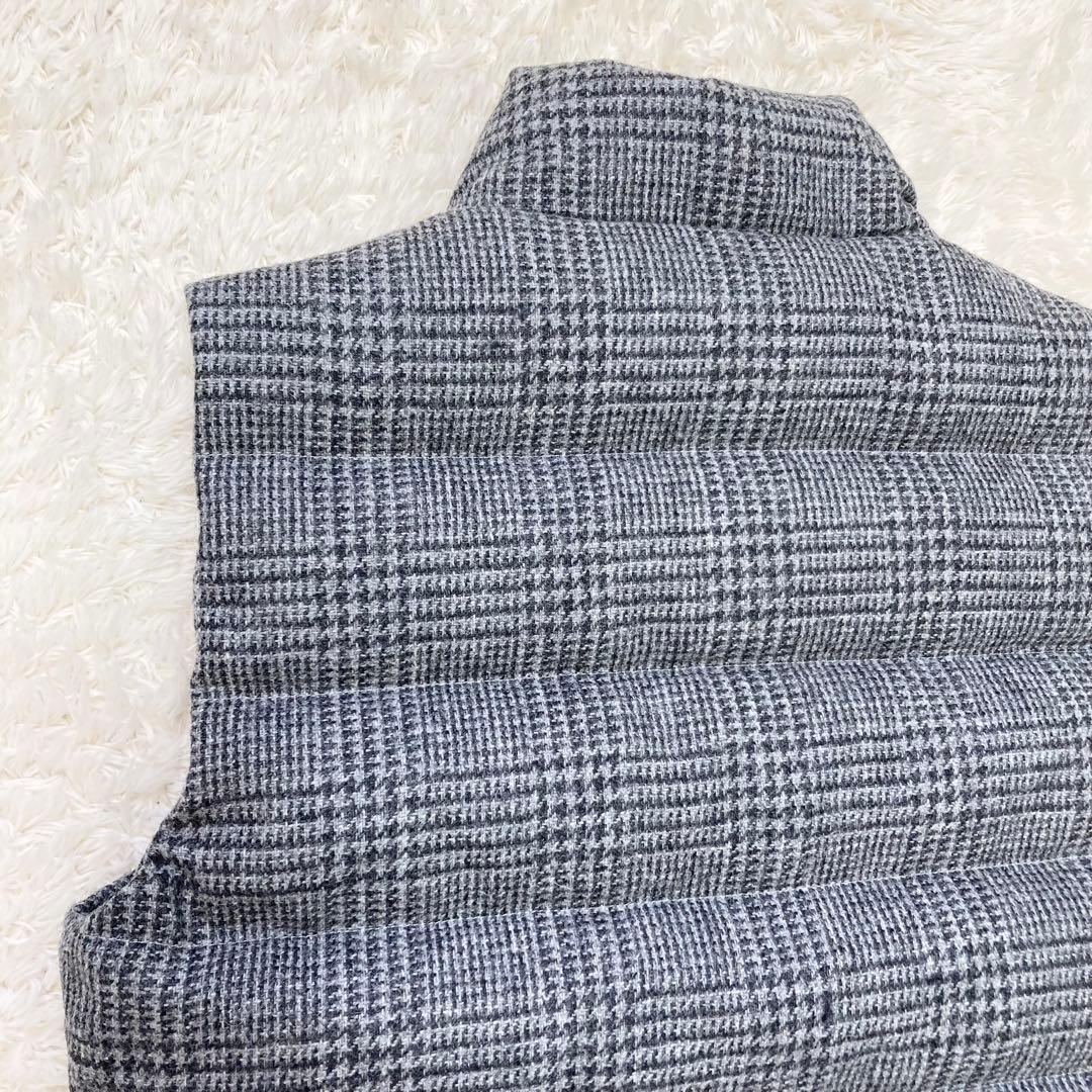 ※タグ付ポロラルローレン ダウンベスト フェザー グレンチェック XS ツイード