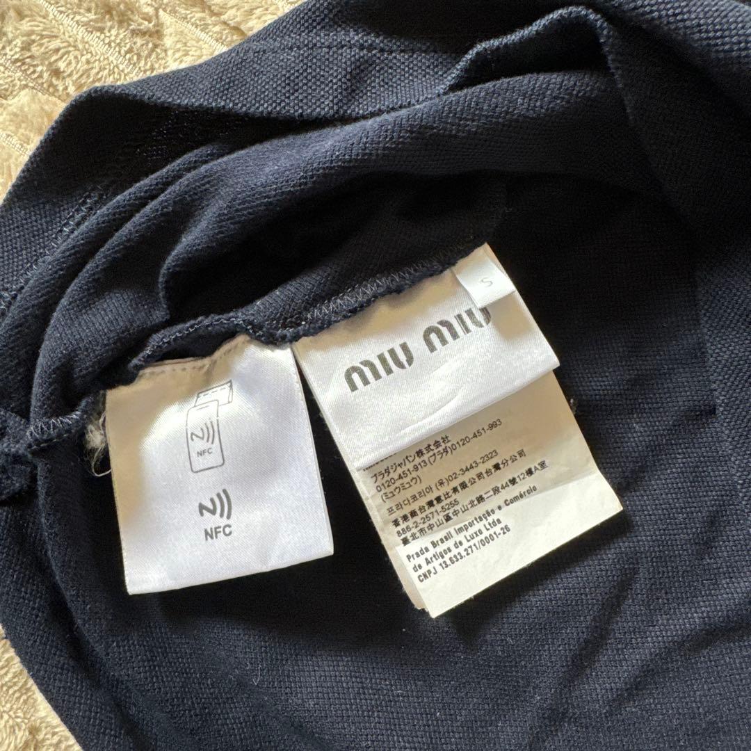 miu miu ネイビー ポロシャツ 半袖