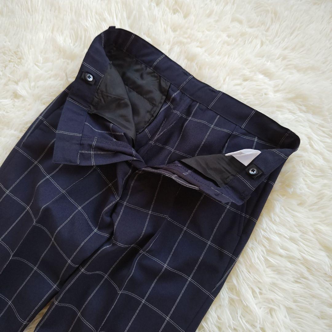 ワンダーファクトリー フォーマル スーツ 卒服 卒業式 ネイビー チェック 5点