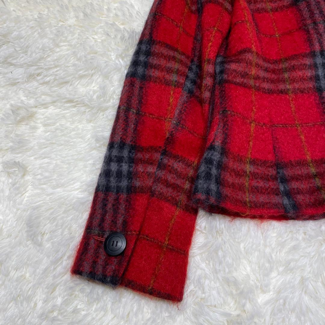 【美品】MaxMara マックスマーラ テーラードジャケット 赤 チェック