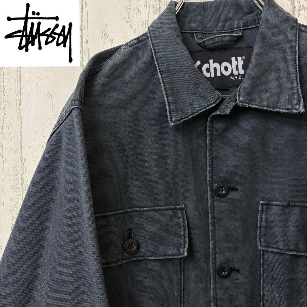 【激レア】STUSSY ステューシー　Shott カバーオール　ジャケット