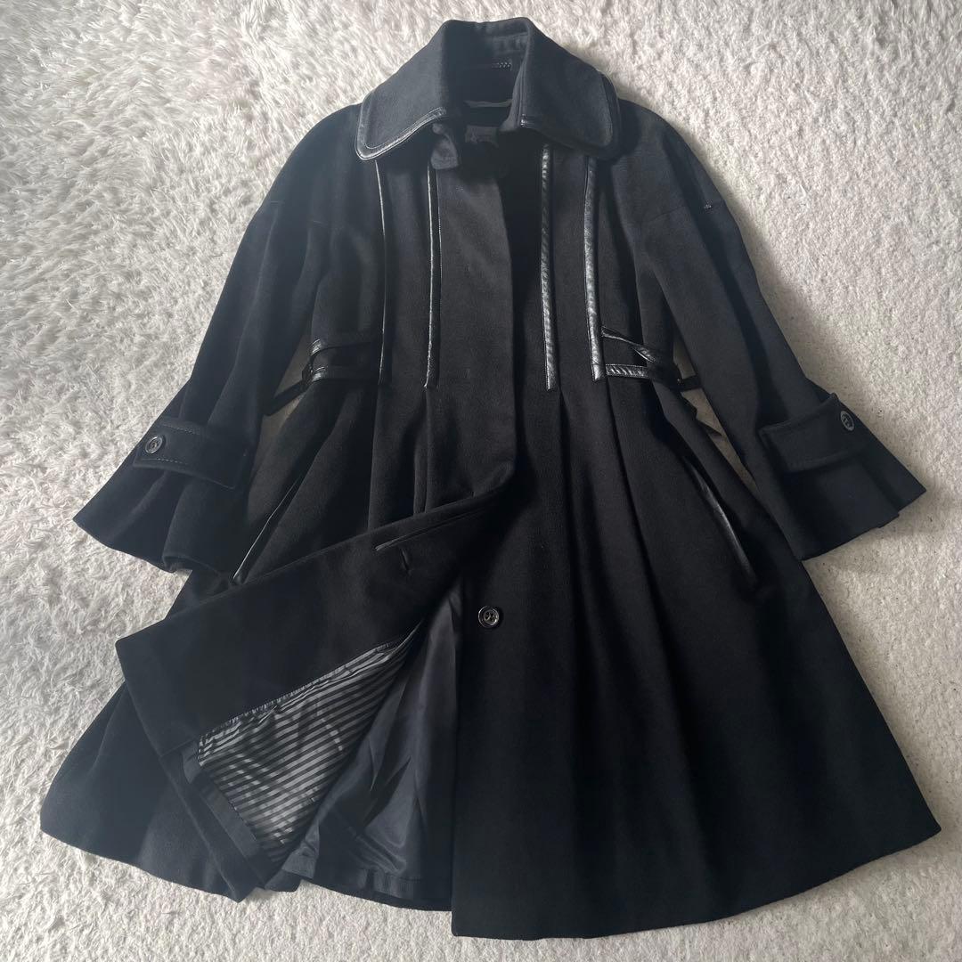 マックスマーラ スポーツマックス ウール　フレア　ロングコート　ブラック　36