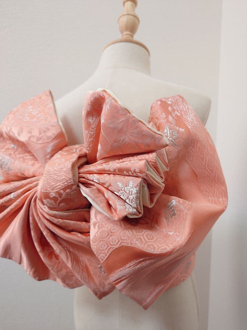 正絹　七五三　ハーフ成人式　ジュニア帯　大人用袋帯からの作り帯　1点物　ピンク