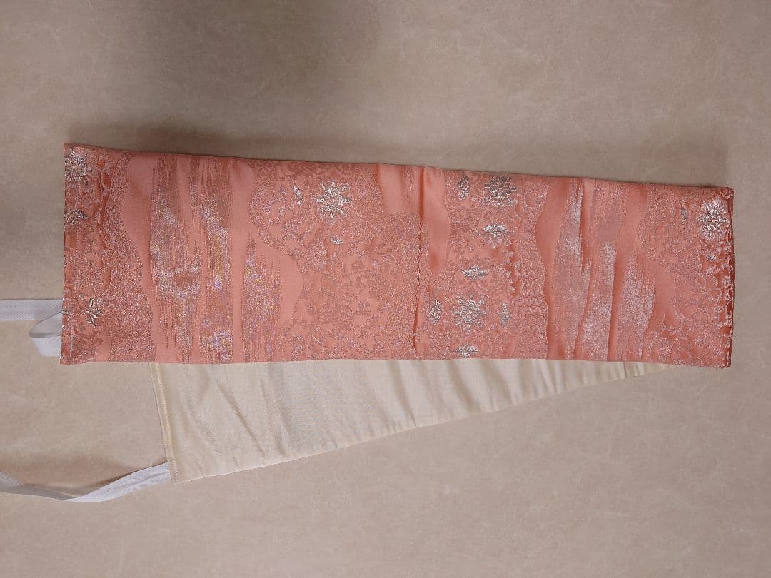 正絹　七五三　ハーフ成人式　ジュニア帯　大人用袋帯からの作り帯　1点物　ピンク