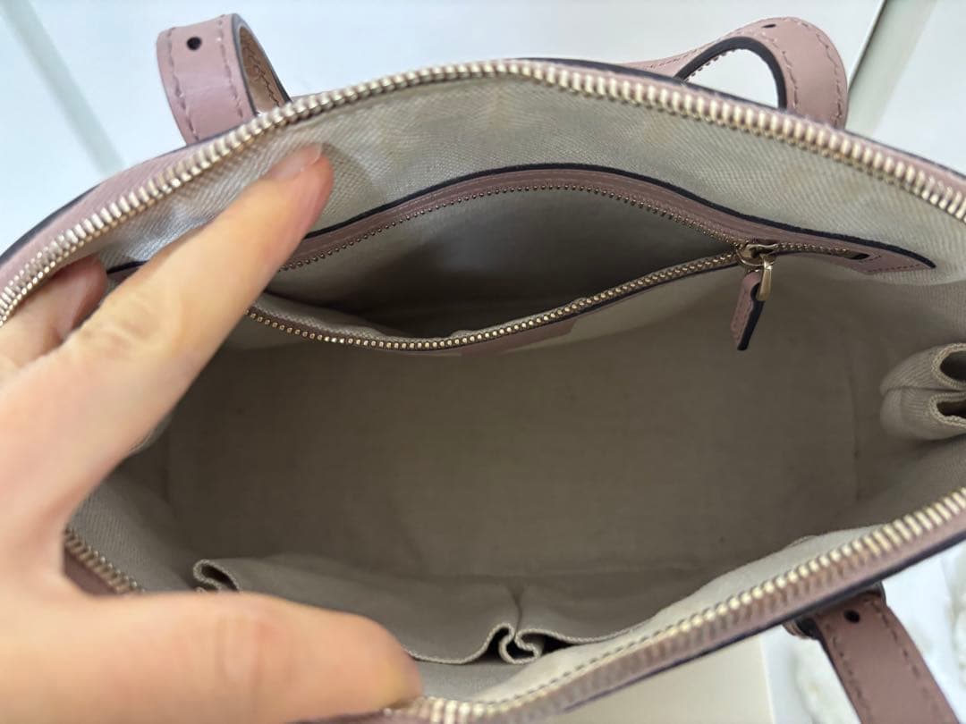 GUCCI グッチ2WAY ショルダーバングGG柄　ハンドルバッグピックベージュ