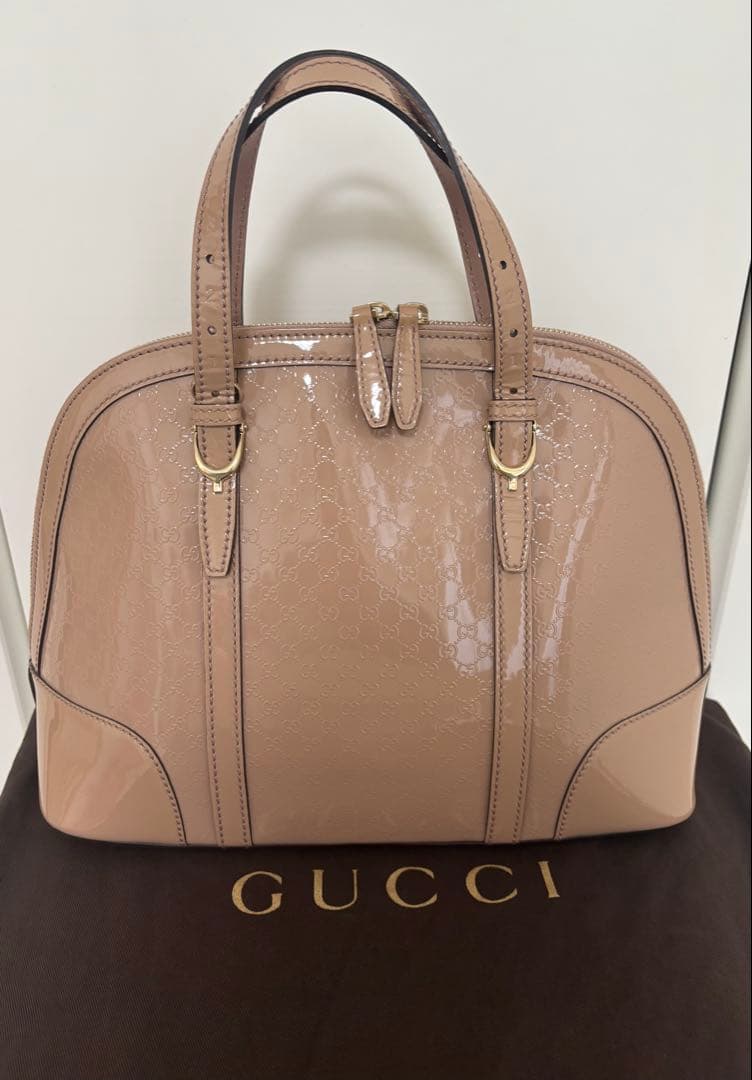 GUCCI グッチ2WAY ショルダーバングGG柄　ハンドルバッグピックベージュ