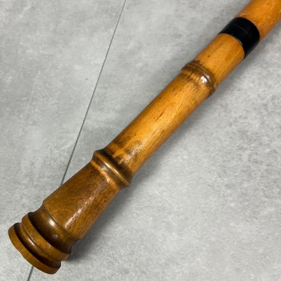 蝴蝶宝　尺八　琴古流　唄口バチ型　1尺8寸　木製　直管　節あり　印あり　現状品