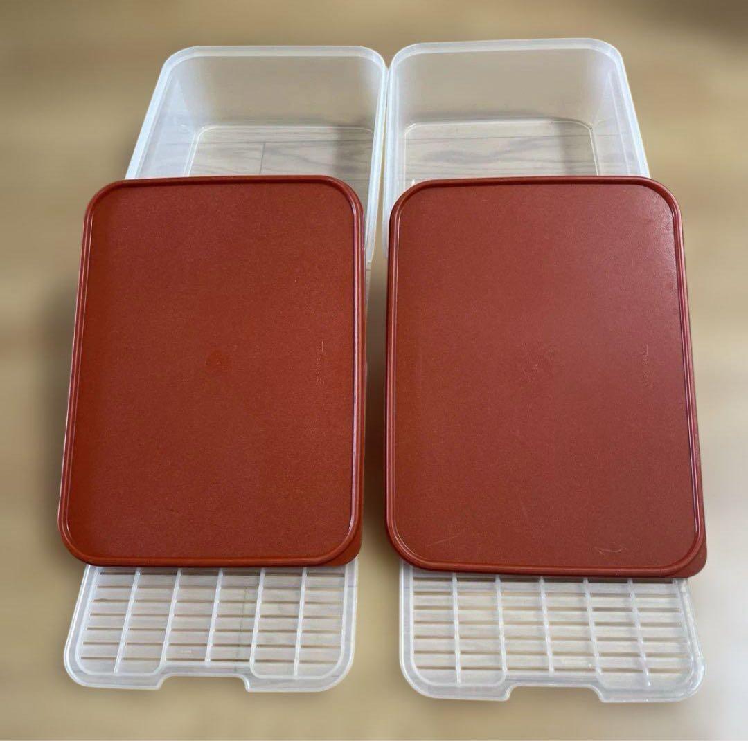★タッパーウェア❗️MMダブル.パプリカカラー（すのこ付き）.2個セット❗️