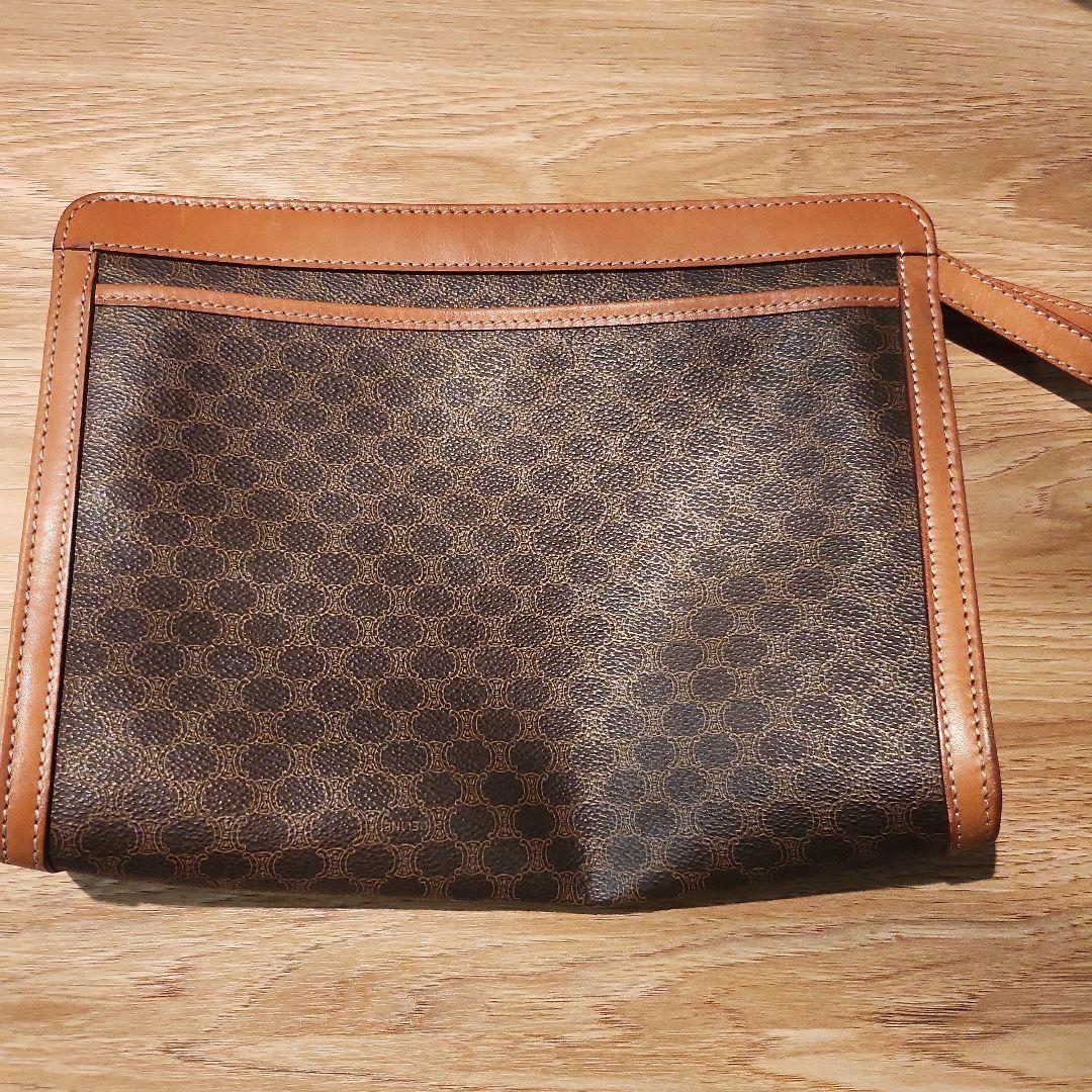 CELINE セリーヌ クラッチバック マカダムオールドセリーヌ ブラウン