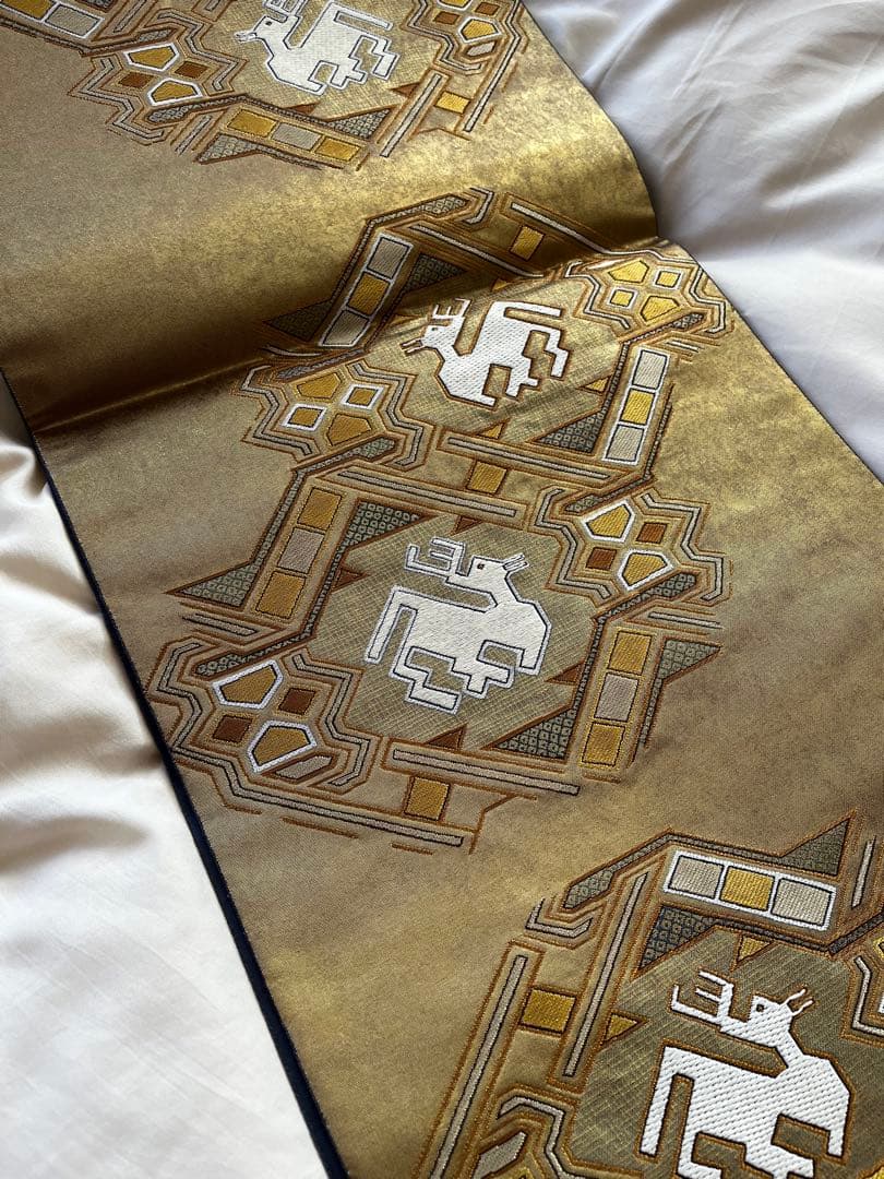 ながしま帯　瀞本金箔袋帯　純度証明書