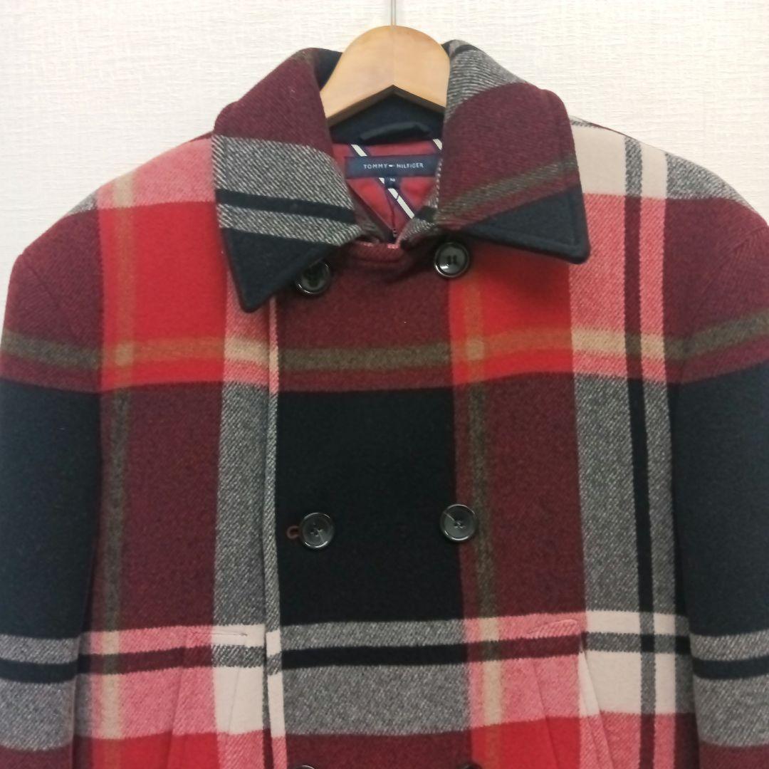 【新品タグ付き】トミーヒルフィガー　カシミヤ混　メルトン　Pコート　肉厚　ML