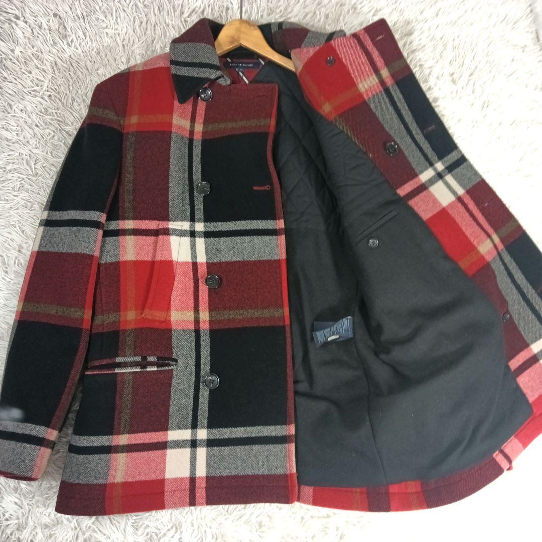 【新品タグ付き】トミーヒルフィガー　カシミヤ混　メルトン　Pコート　肉厚　ML