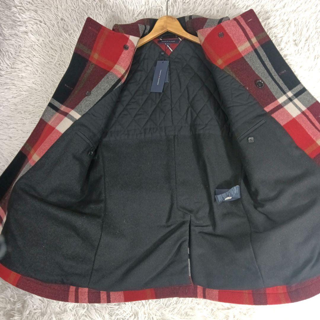 【新品タグ付き】トミーヒルフィガー　カシミヤ混　メルトン　Pコート　肉厚　ML