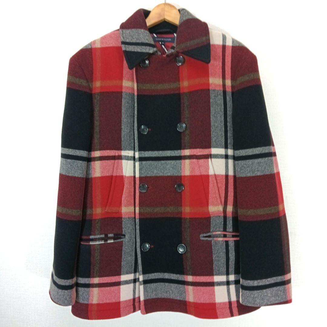 【新品タグ付き】トミーヒルフィガー　カシミヤ混　メルトン　Pコート　肉厚　ML