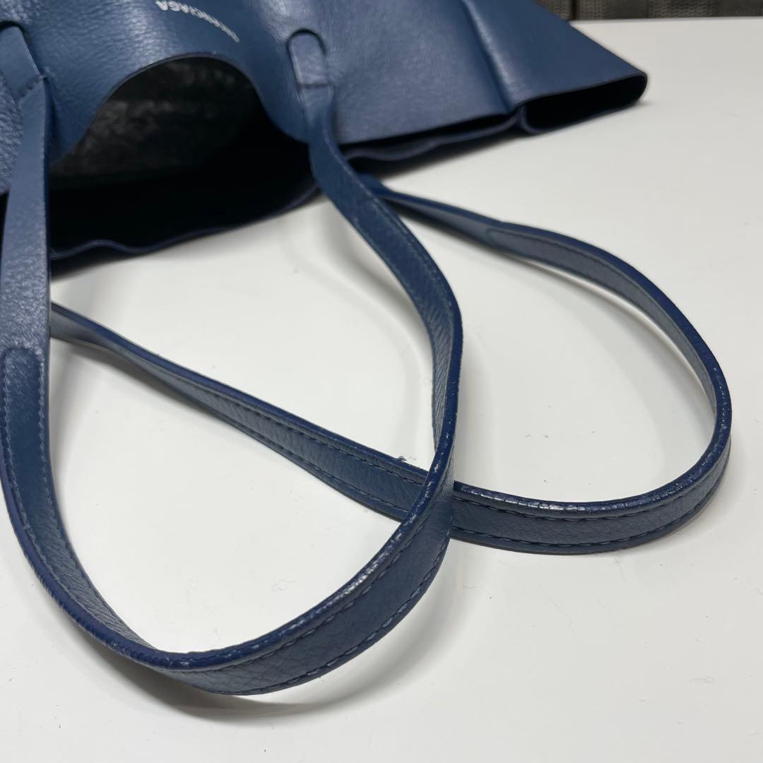 ち*ぼ様 BALENCIAGA エブリデイトート　ブルー　レザートートバッグ