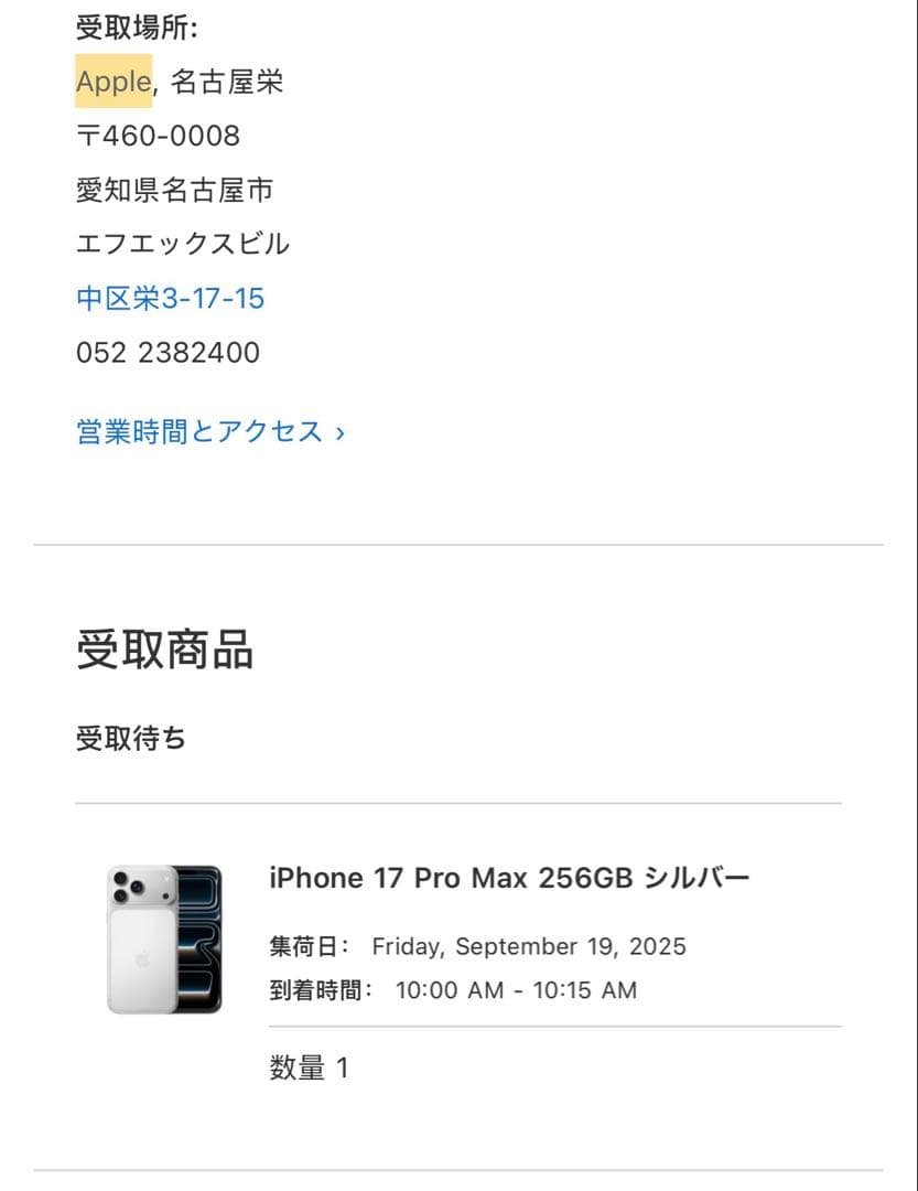 iPhoneアクセサリー iPhone17ProMax 256GB Silver
