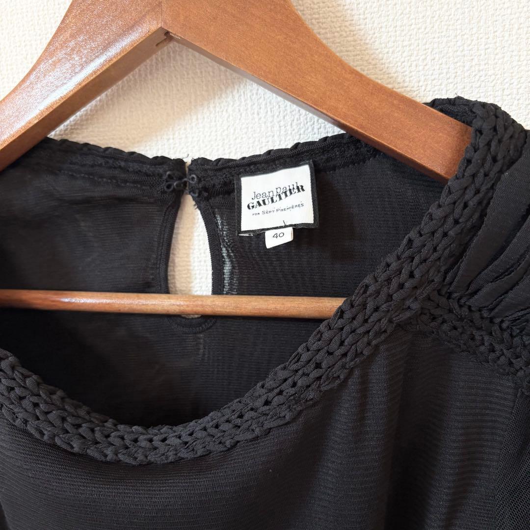 ジャンポール・ゴルチエ パワーネット トップス 黒 40 セットプルミエ別注