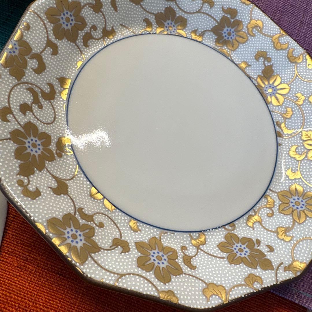 金彩　九谷焼　金山　白粒鉄仙　皿 5枚セット