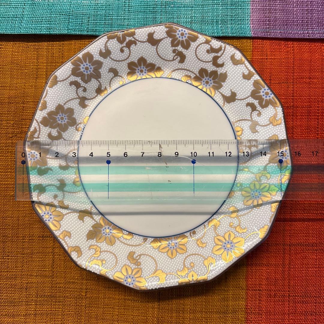 金彩　九谷焼　金山　白粒鉄仙　皿 5枚セット