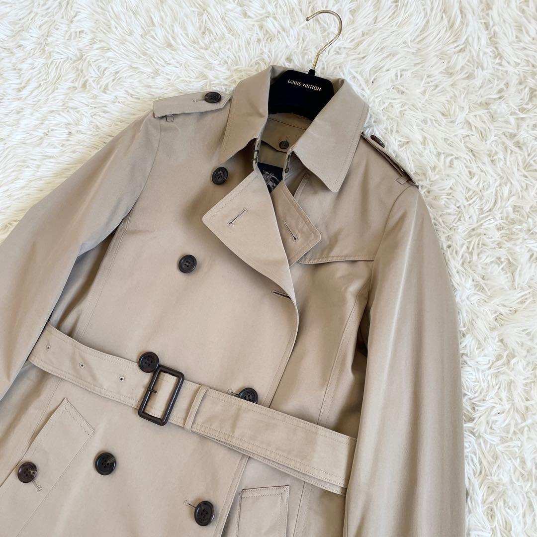 新品未使用　バーバリー　トレンチコート　チェック　2way　ハニーベージュ　S