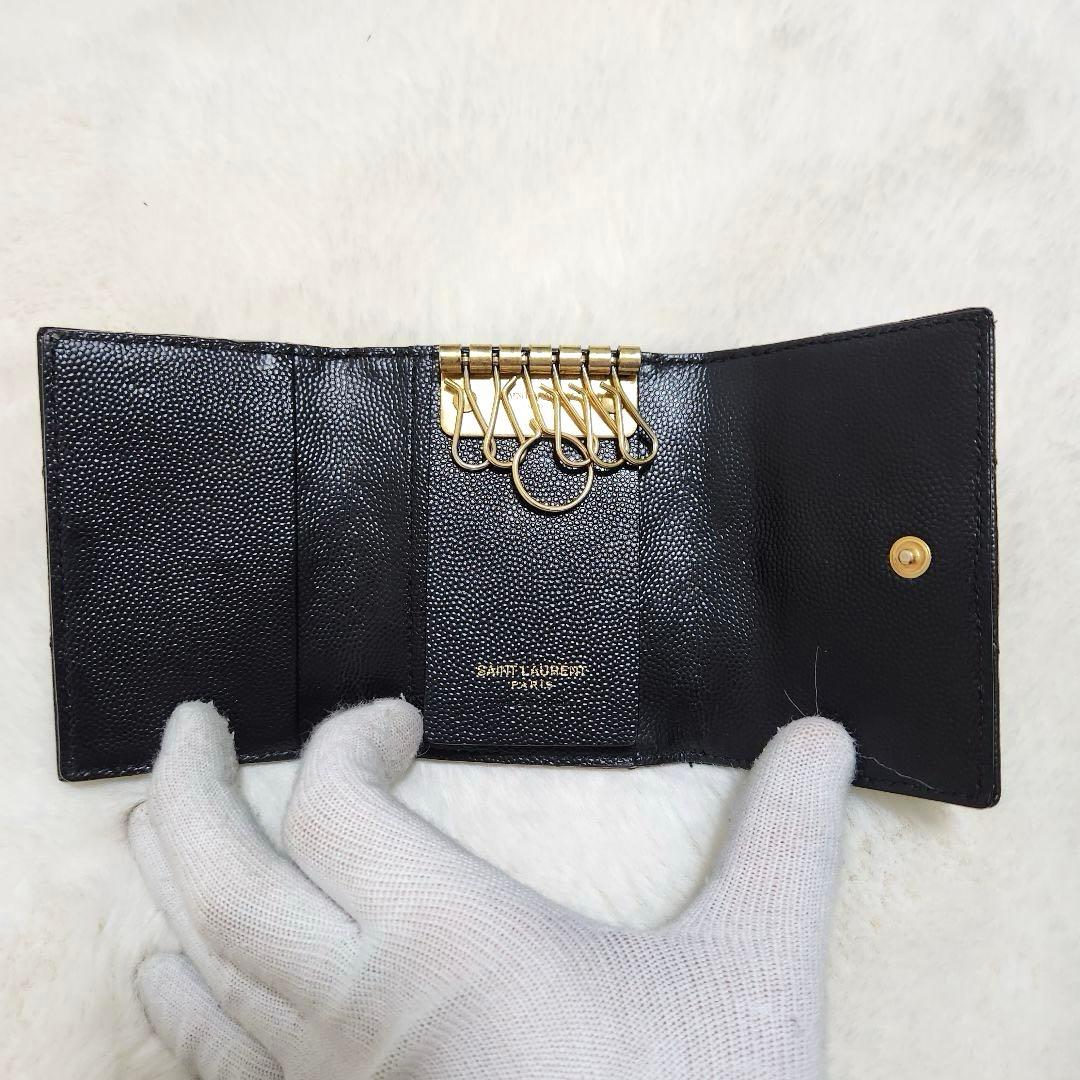 ✨極美品　付属品完備✨サンローラン　キーケース　6連　カサンドラ　キャビアスキン