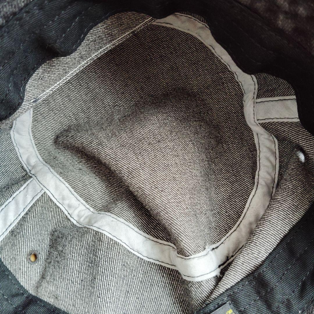 [ポークチョップ　オーバルロゴパッチ　バケットハット　デニムブラック　美品]