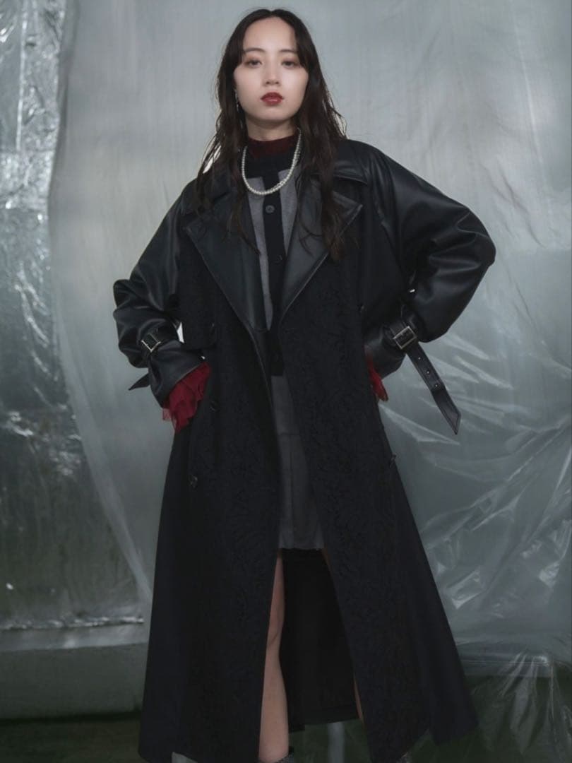 フェイクレザーイソザイトレンチコート HARE ハレ ジャケット・アウター