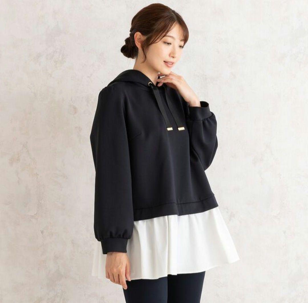 極美品 フリルレイヤードパーカー ローズティアラ 大きいサイズ46