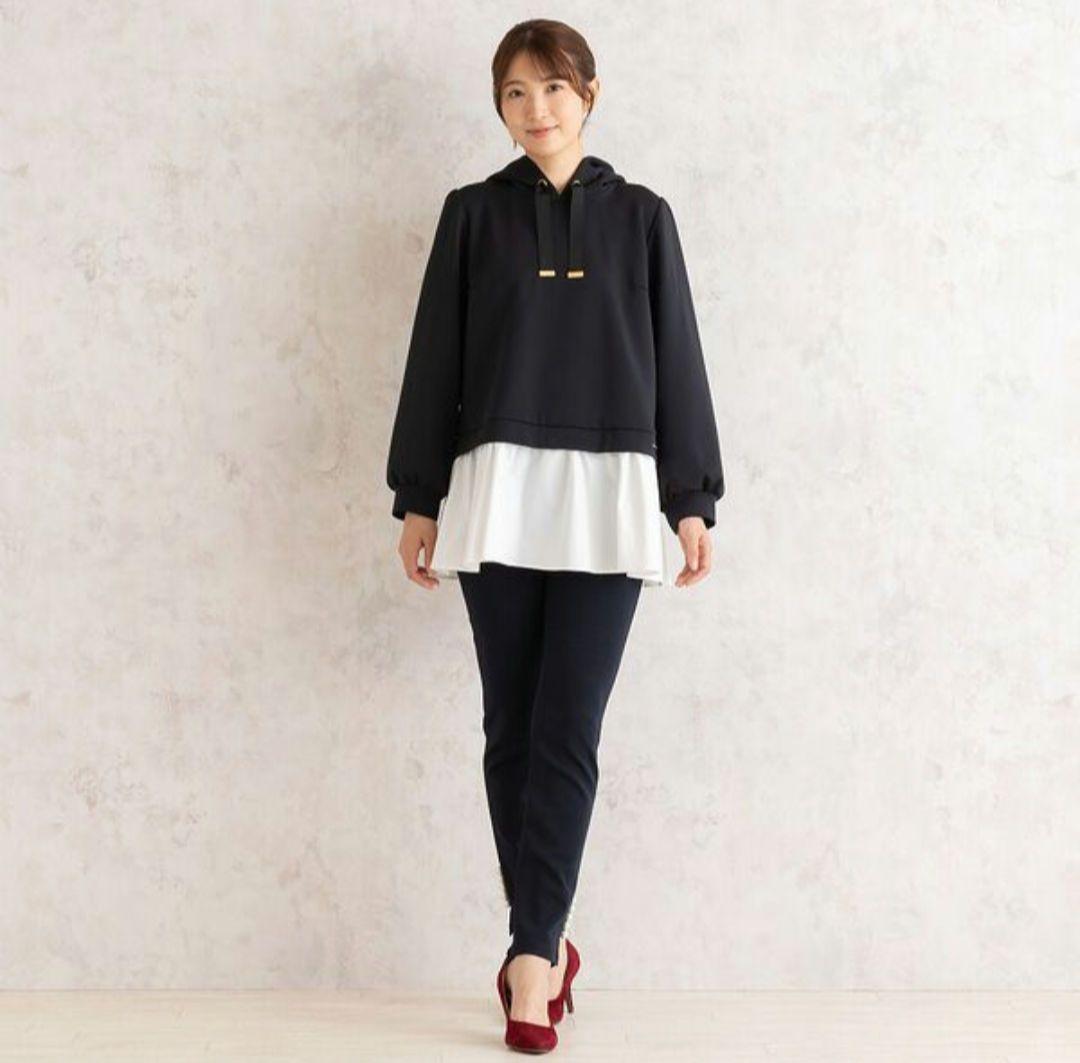 極美品 フリルレイヤードパーカー ローズティアラ 大きいサイズ46