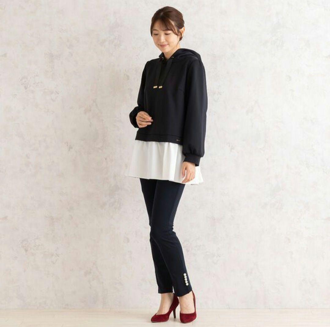 極美品 フリルレイヤードパーカー ローズティアラ 大きいサイズ46