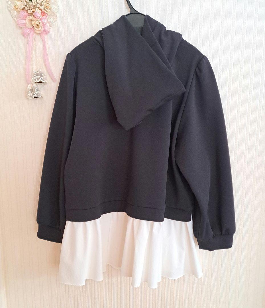 極美品 フリルレイヤードパーカー ローズティアラ 大きいサイズ46