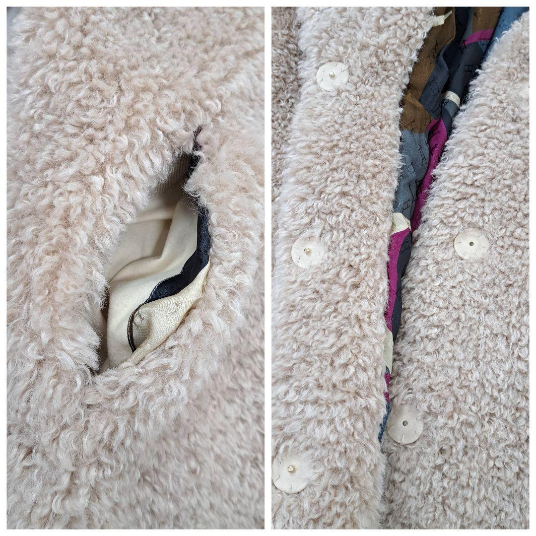 未使用級極美品★ HERNO 2022年 ボア エコファー カーリーコート 40