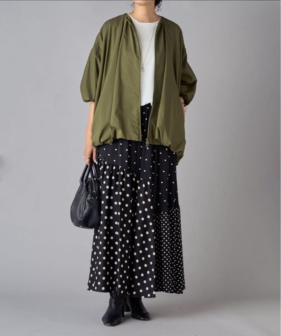 【極美品】BEARDSLEY ソデパフバルーンブルゾン カーキ