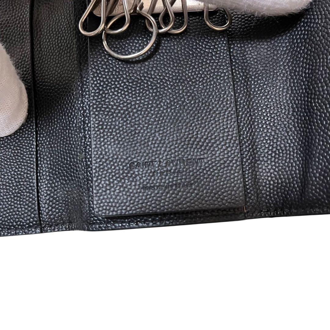 美品　サンローラン　パリ　キーケース　メンズ　ブラック　黒　カーフ　レザー　６連