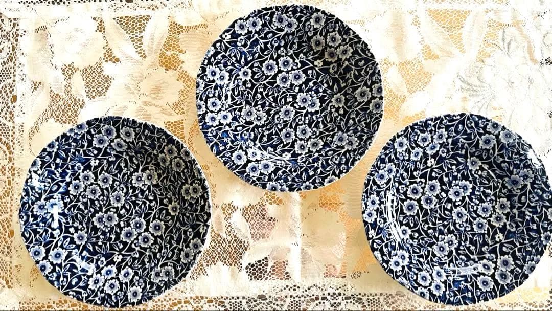 バーレイキャリコ 花柄皿 3枚セット　【新品】