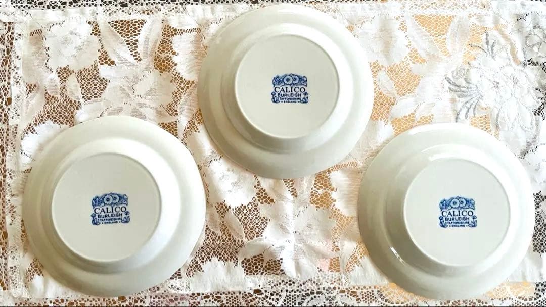 バーレイキャリコ 花柄皿 3枚セット　【新品】