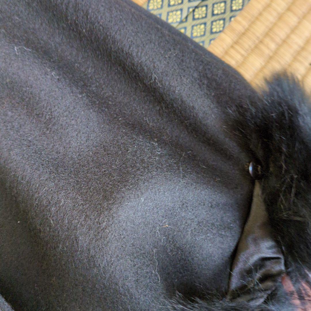 Grand Table ファー付きケープコート　ブラック