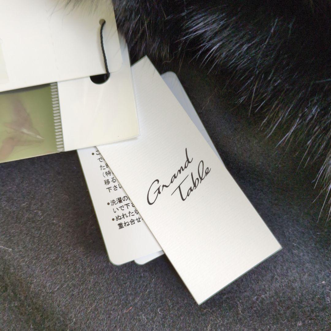 Grand Table ファー付きケープコート　ブラック