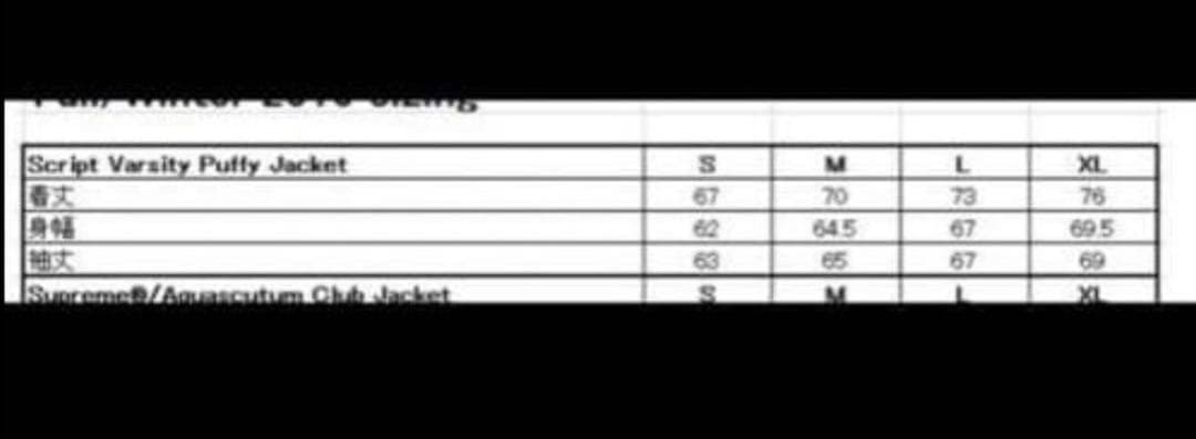 レア　SUPREME SCRIPT VARSITY PUFFY JACKET