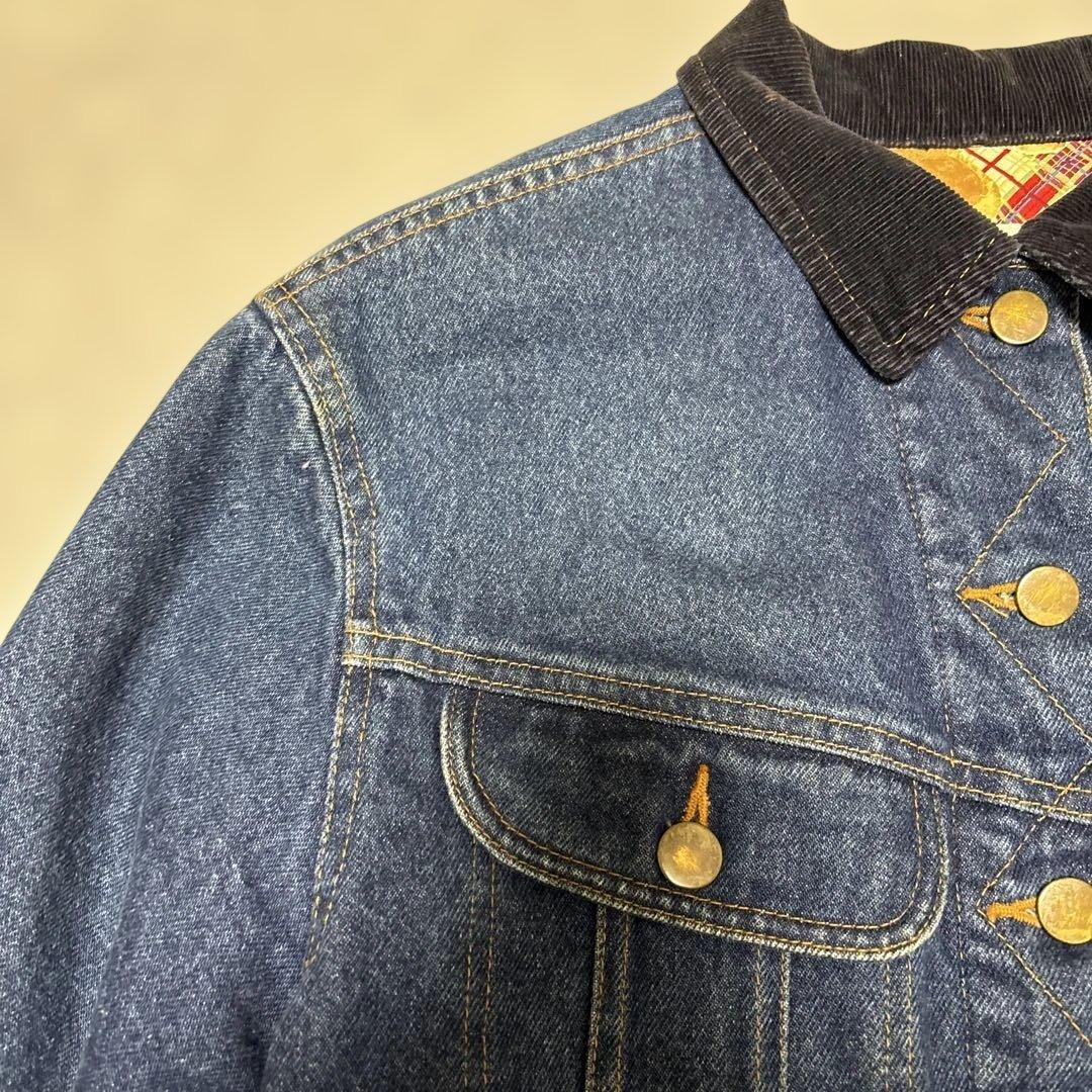 美品　ワンダフルワールド くま刺繍ワッペン デニムジャケット カネコイサオ　短丈