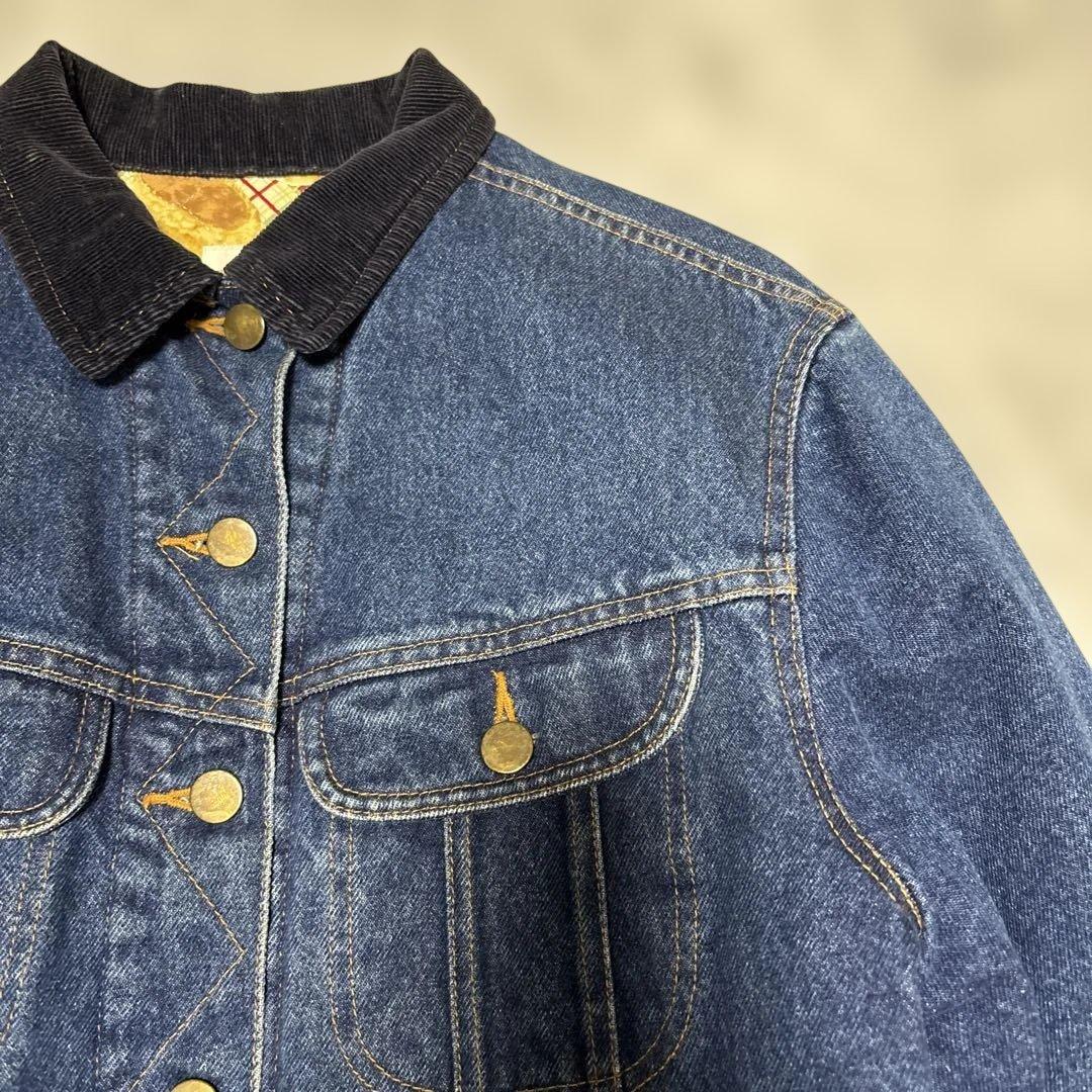 美品　ワンダフルワールド くま刺繍ワッペン デニムジャケット カネコイサオ　短丈