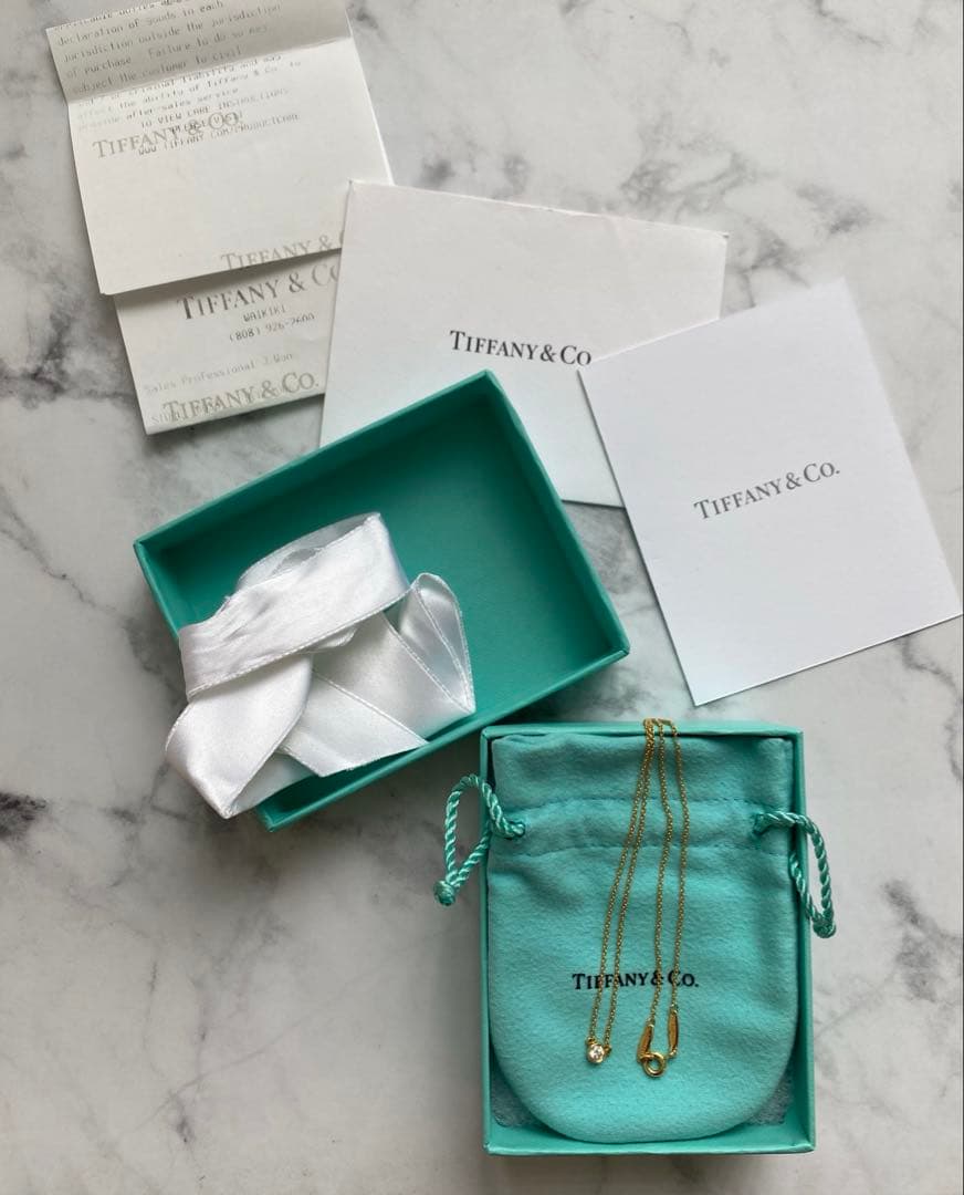 l*y様 ティファニー バイザヤード YG 0.14ct K18 ネックレス