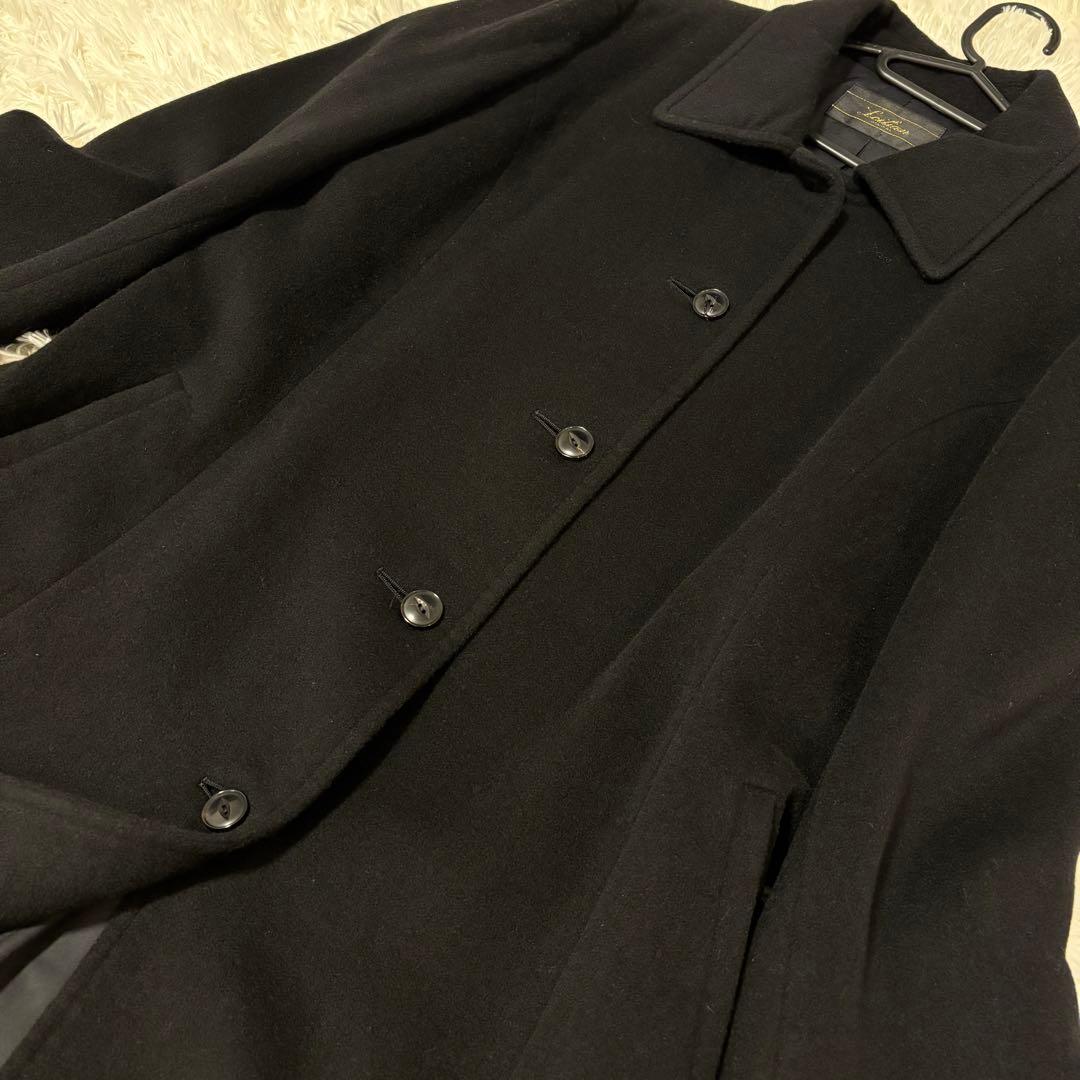 【極美品✨】Leilian カシミヤ100% ロングコート 黒 日本製 Lサイズ