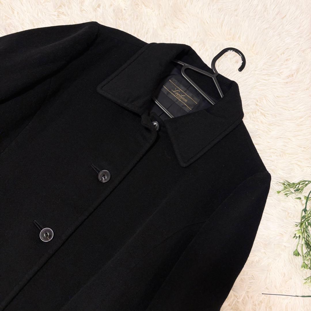 【極美品✨】Leilian カシミヤ100% ロングコート 黒 日本製 Lサイズ