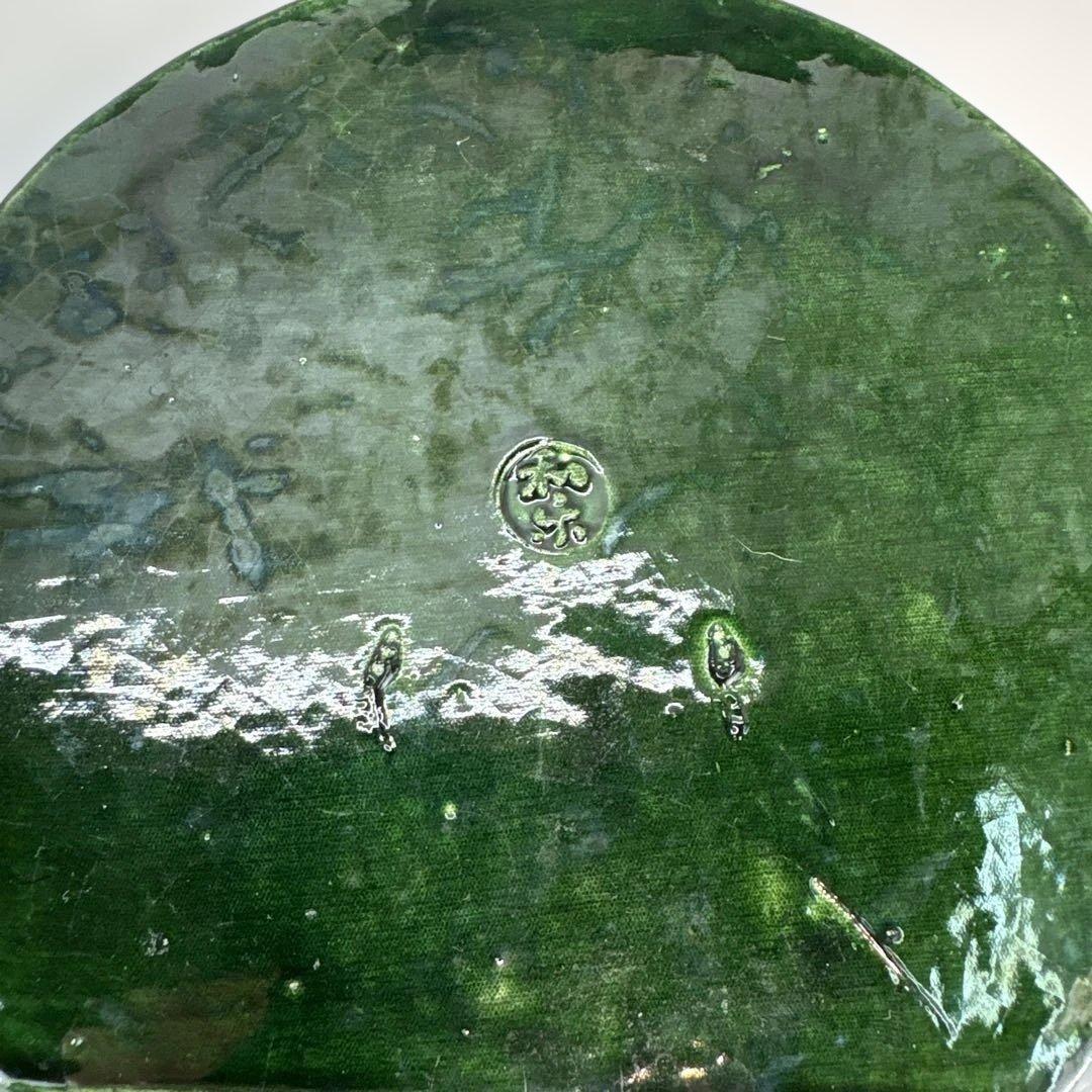 【中古品】茶道具　短檠(タンケイ) 和楽造　夜咄　雀瓦　青楽（紙箱）