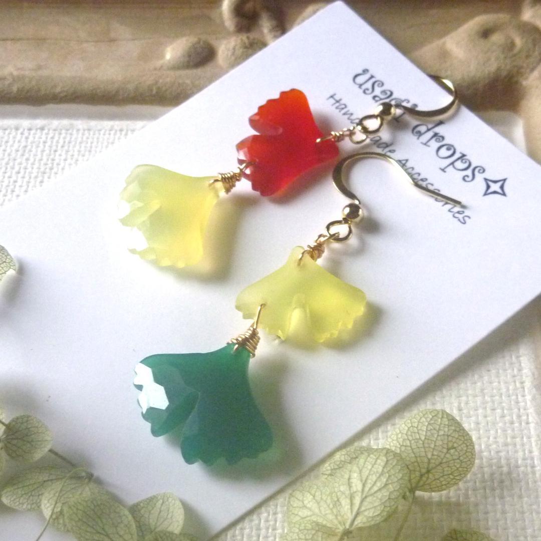 ハイジ✨スタッドピアス　出品✨様＊いちょうのペントップ イエロー他１点