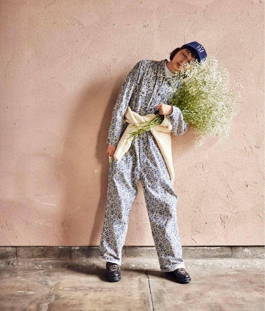 【未使用】Yarmo 小花柄ボイラースーツ ネストローブ　fofofofa