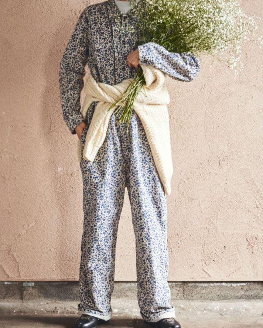 【未使用】Yarmo 小花柄ボイラースーツ ネストローブ　fofofofa