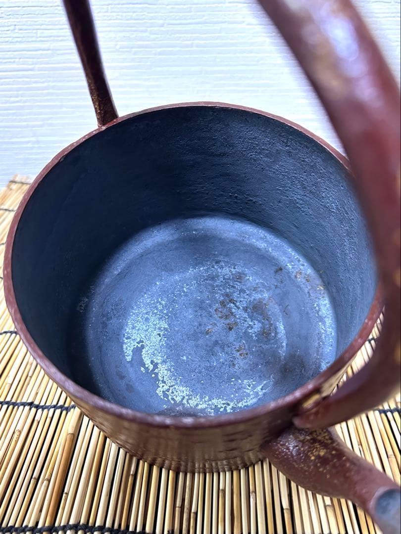 未使用、保管品　南部盛栄堂ＯＩＧＥＮ造　桜皮寸胴１０型　南部鉄瓶　南部鉄器