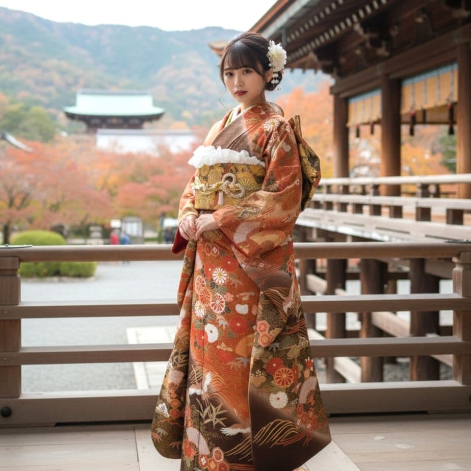 振袖フルセット(6点)・鈴乃屋・金彩加工・金駒刺繍・共八掛・正絹・逸品